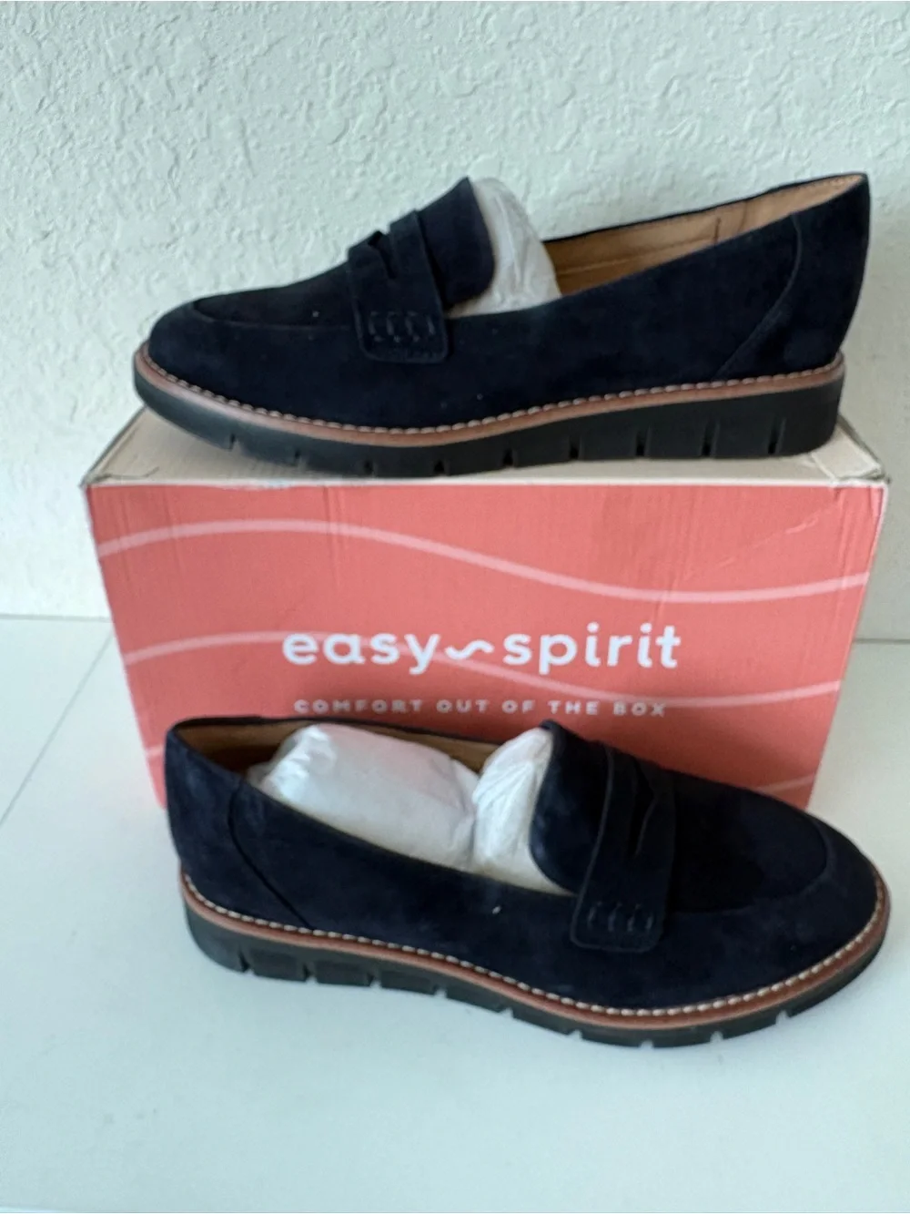 Easy Spirit Velia Slip On Loafers Womens Blue  E-VELIA-400 SZ 8 M NIB